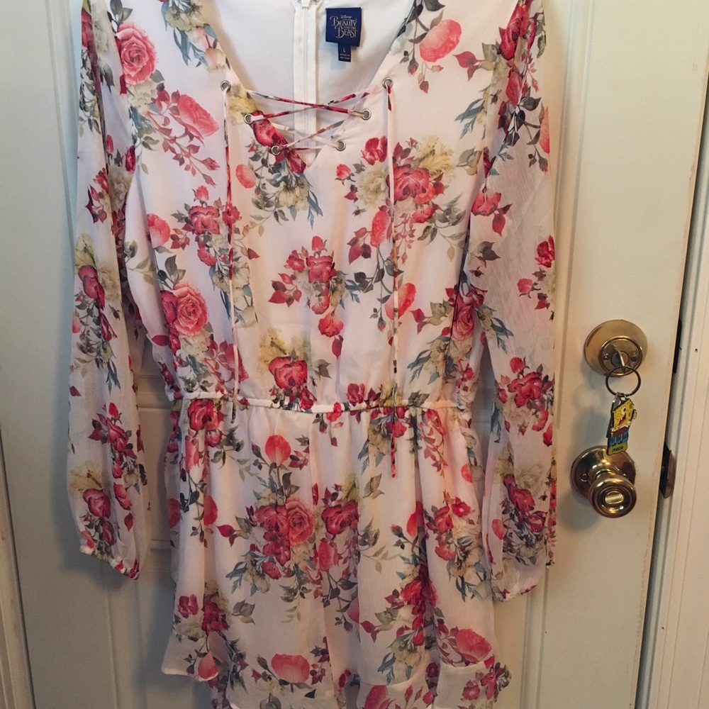 DISNEY’S BEAUTY & THE BEAST FLORAL ROMPER LARGE